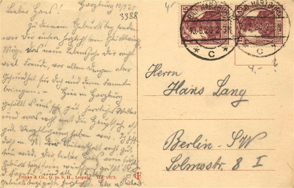 Bad Harzburg, Niedersachsen - Stadtansicht mit Burgberg (back) (Zeno Ansichtskarten)