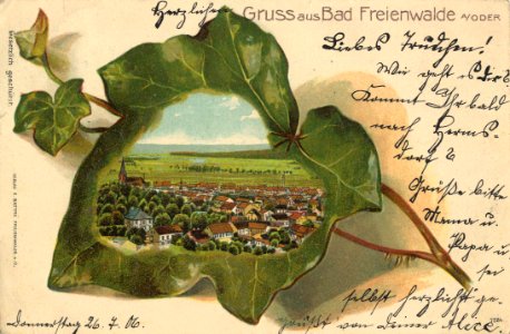 Bad Freienwalde (Oder), Brandenburg - Stadtansicht mit Rahmenmotiv (Zeno Ansichtskarten)