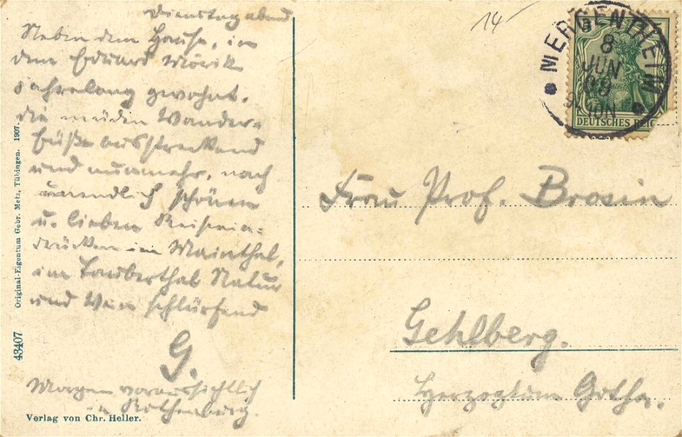 Bad Mergentheim, Baden-Württemberg - Stadtansicht (back) (Zeno Ansichtskarten)