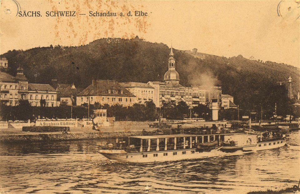 Bad Schandau, Sachsen - Stadtansicht mit Elbe (Zeno Ansichtskarten)