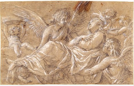 Giovanni Baglione - Saint Catherine, Carried up to Heaven by Angels - Google Art Project