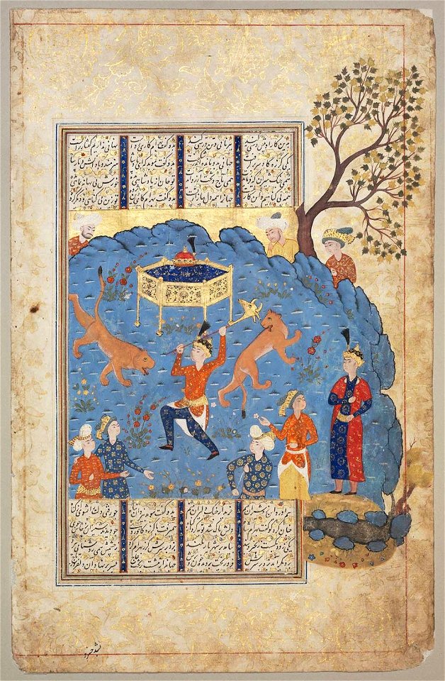 Bahram Gur Slays Two Lions and Gains the Crown