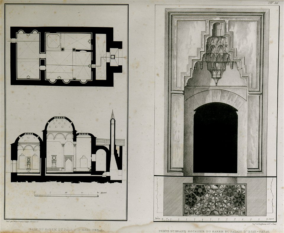 Bain du harem du palais d'Eski-Serai - Sayger C - 1834