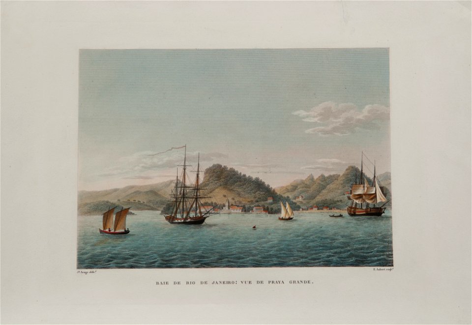 Baie de Rio de Janeiro - Vue de Praia Grande, da Coleção Brasiliana Iconográfica