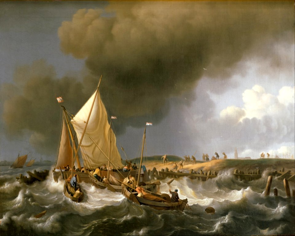 Bakhuizen, Ludolf - Boats in a Storm - Google Art Project