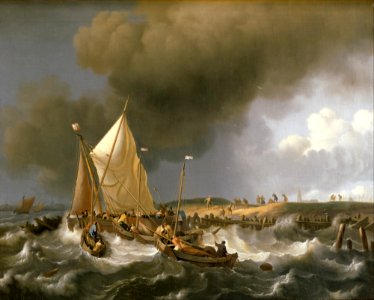 Bakhuizen, Ludolf - Boats in a Storm - Google Art Project. Free illustration for personal and commercial use.