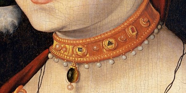 Baldung, Hans - Portrait of a Lady - c. 1530 (detail necklace)