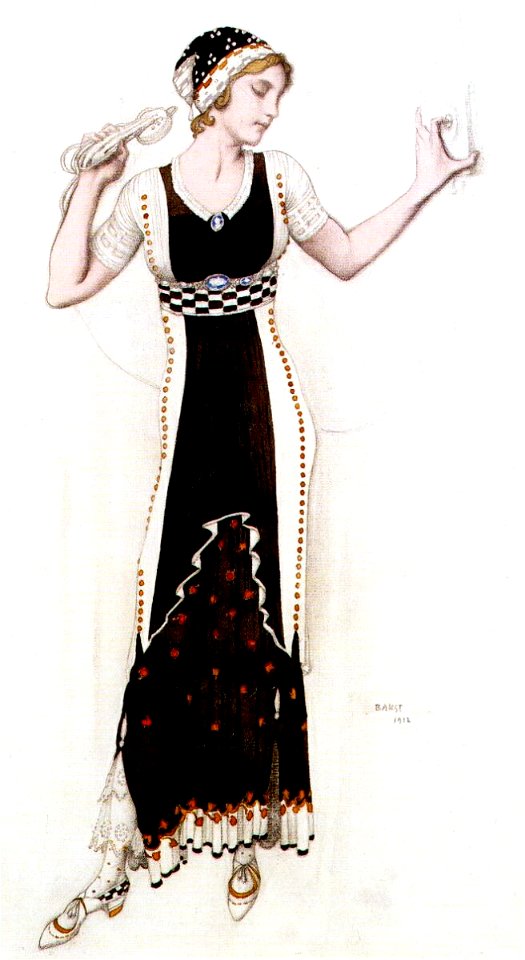 Bakst fantasy on modern costume Atalanta 1912