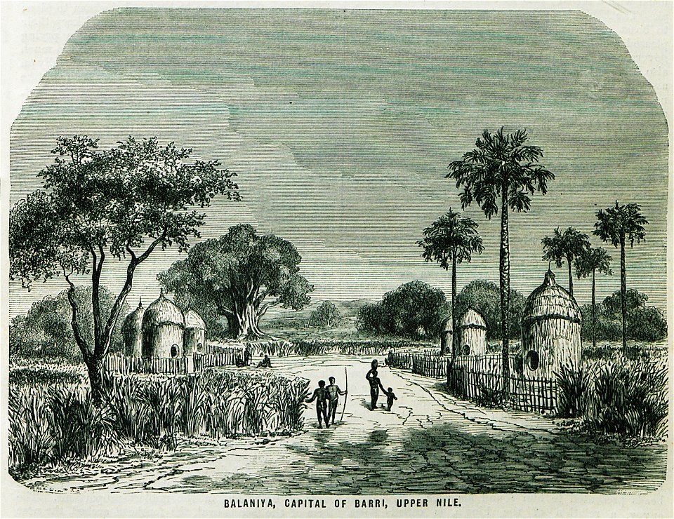Balaniya, Capital of Bari, Upper Nile - Ainsworth William Francis - 1870