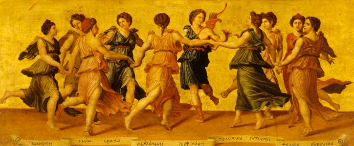 Baldassare Peruzzi (1481-1536) (after) - Apollo and the Muses Dancing - 609020 - National Trust. Free illustration for personal and commercial use.