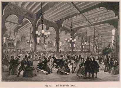 Bal du Prado, 1855. Free illustration for personal and commercial use.