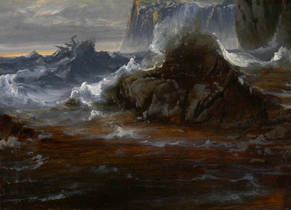 Peder Balke - Coastal Cliffs in Stormy Weather - NG.M.04243 - National Museum of Art, Architecture and Design