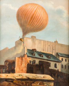 Balloon accident France 19c. Free illustration for personal and commercial use.