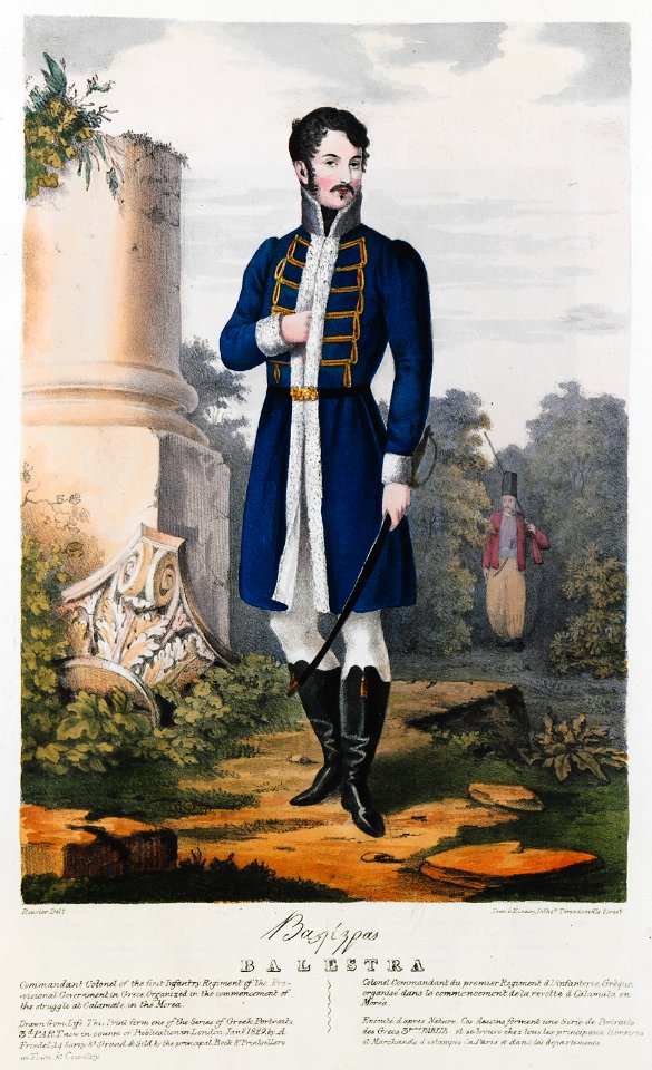 Balestra Commandant Coronel of the first Infantry Regiment of the Provisional Government in Greece Organized in the comm - Friedel Adam De - 1830