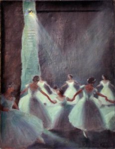 Ballet scene by Oppler. Free illustration for personal and commercial use.