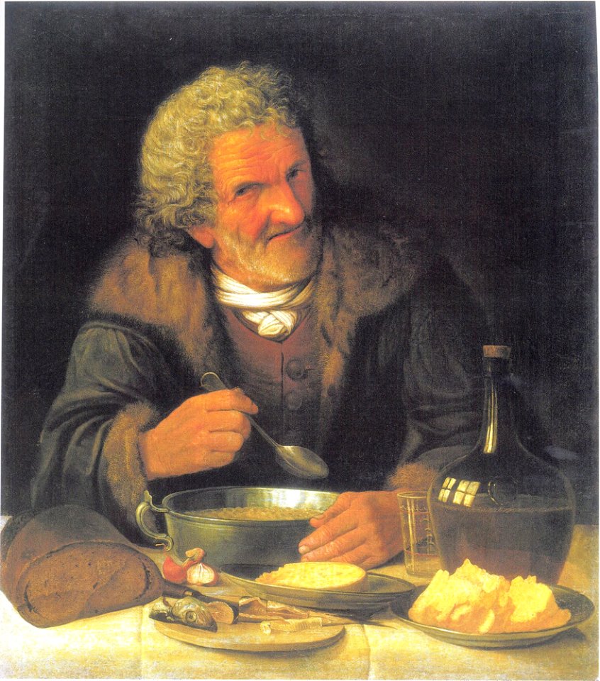 Balthasar Denner - Oude man tijdens het eten - ГЭ-8365 - Hermitage Museum