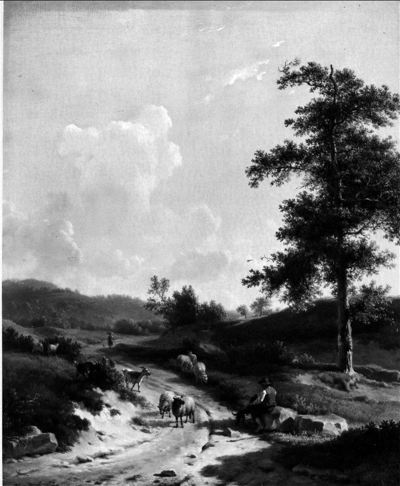 Balthasar Paul Ommeganck - Een herder met schapen in een heuvelachtig landschap - SA 1013 - Amsterdam Museum