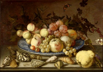 Balthasar van der Ast - Stilleven met vruchten op blauwe schaal en schelpen - BR0001 (R445) - Rijksmuseum Twenthe