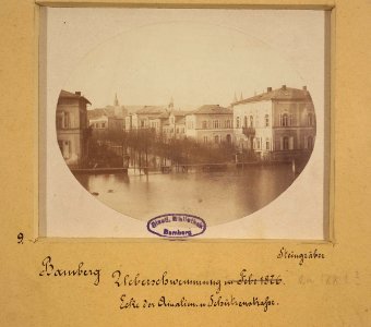 Bamberg Überschwemmung im Hainviertel 1876 oder 1889