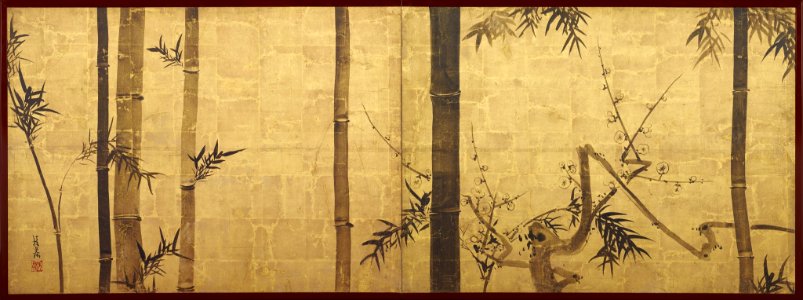 Bamboo and plum tree