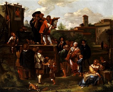 Bamboccianti c1700 Theateraufführung im Freien