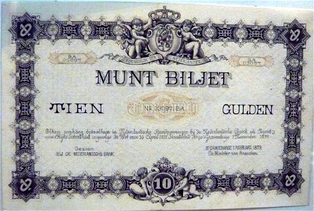 Banknote 10 guilders 1879