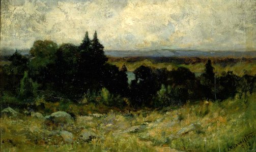 Edward Mitchell Bannister - Untitled (landscape, fields with rocks and trees) - 1983.95.115 - Smithsonian American Art Museum