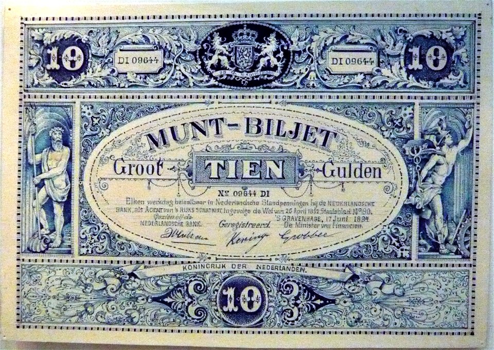 Banknote 10 guilders 1891