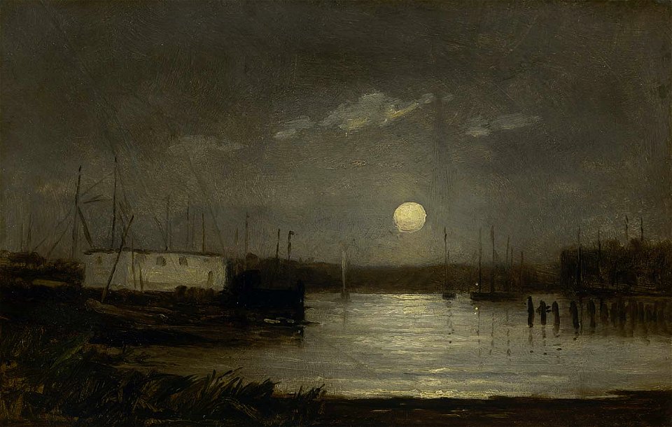 Barrister - Moon over a Harbor, ca1868