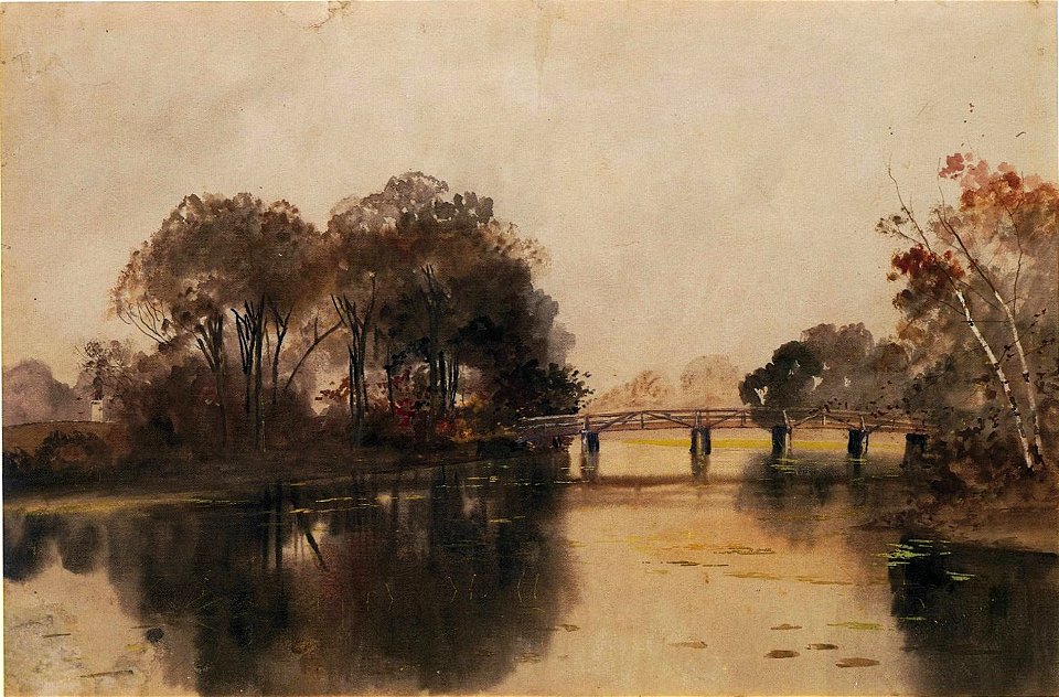 Untitled (Landscape with Bridge) by Edward Mitchell Bannister