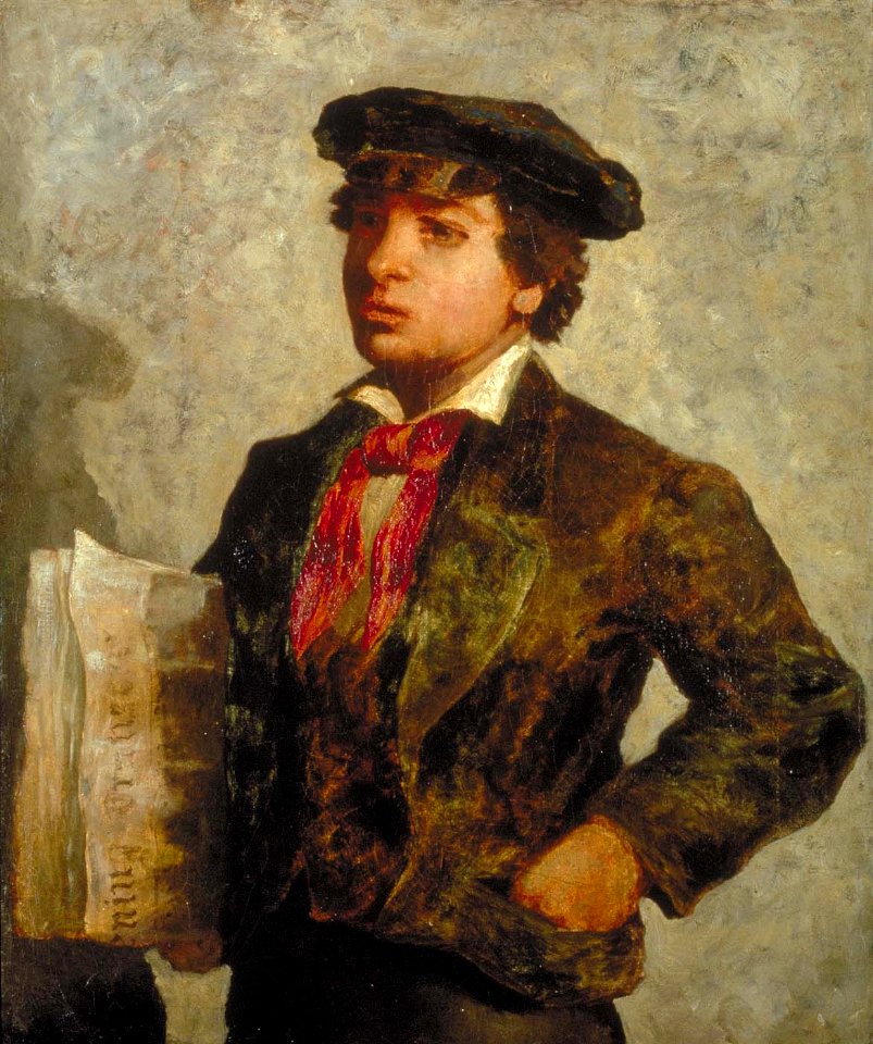 'Newspaper Boy' by Edward Mitchell Bannister, 1869