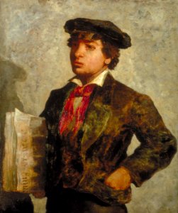 'Newspaper Boy' by Edward Mitchell Bannister, 1869