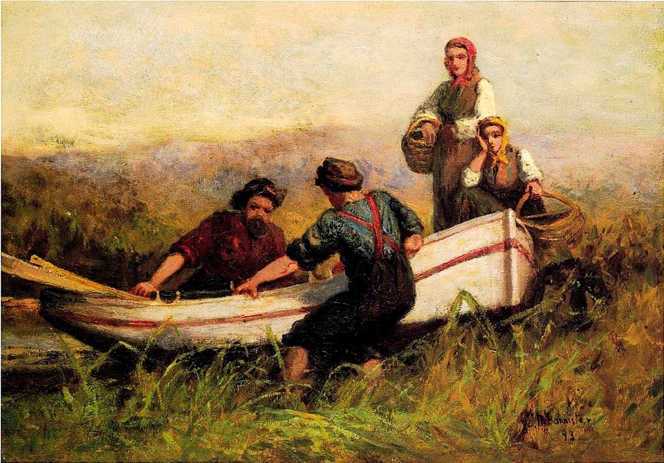 'People near Boat' by Edward Mitchell Bannister, 1893