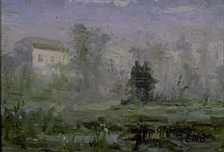 Edward Mitchell Bannister - Untitled (landscape with house in background) - 1983.95.79 - Smithsonian American Art Museum