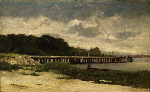 Edward Mitchell Bannister - Untitled (landscape with pier) - 1983.95.73 - Smithsonian American Art Museum