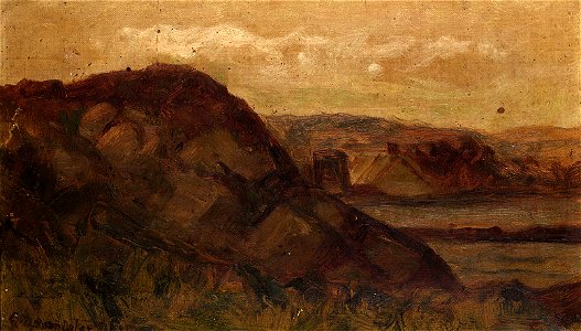 Edward Mitchell Bannister - Untitled (landscape with rocks) - 1983.95.135 - Smithsonian American Art Museum