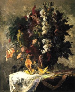 Untitled (Floral Still Life) by Edward Mitchell Bannister. Free illustration for personal and commercial use.