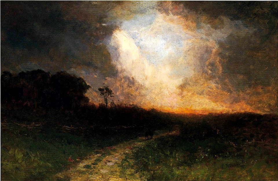 Untitled (Landscape with Man on Horse) by Edward Mitchell Bannister, 1884