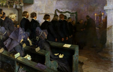 Carl Bantzer - Abendmahlsfeier in Hessen (1892)