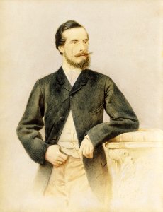 Barabás Portrait of a Young Couple – The Man 1859