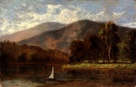 Edward Mitchell Bannister - Untitled (sailboat in river) - 1983.95.97 - Smithsonian American Art Museum
