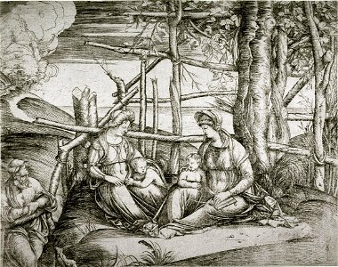 Jacopo de' Barbari - La Sacra Famiglia con Santa Elisabetta e l'Infante San Giovanni
