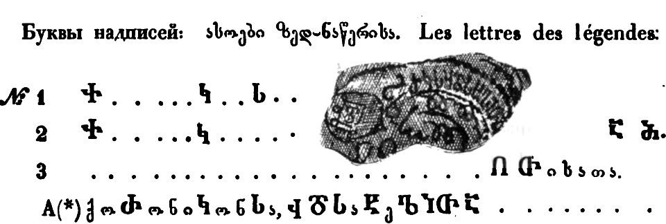 Barataev 1844. Les lettres des légendes
