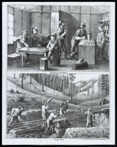 Bar room in the mines ; Long tom - - Lith. & published by Britton & Rey, S.Fo. LCCN2011661689