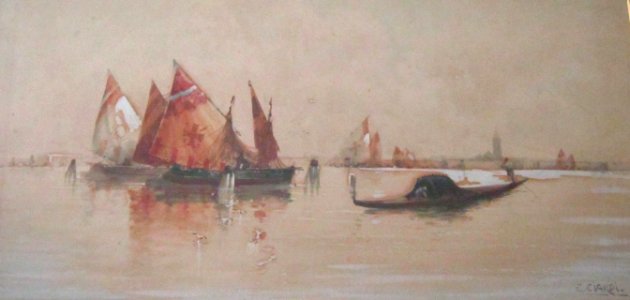 BARCHE SULLA LAGUNA VENEZIANA 29 x 59