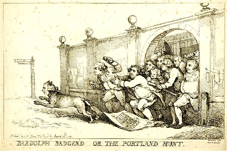 Bardolph badger'd or the Portland Hunt. (BM 1868,0808.6020)