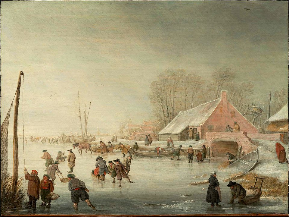 Barent Avercamp - Skating on a Frozen River - 60.982 - Museum of Fine Arts