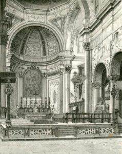 Bari interno della cattedrale xilografia di Barberis 1898