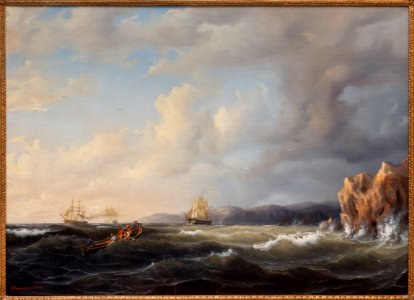 Bark Beating to Windward at Kullaberg (Marcus Larson) - Nationalmuseum - 21835