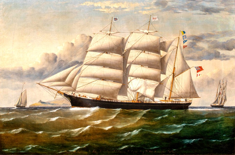 Bark St. Andrew off Point Lynas, Liverpool, by William G. Yorke